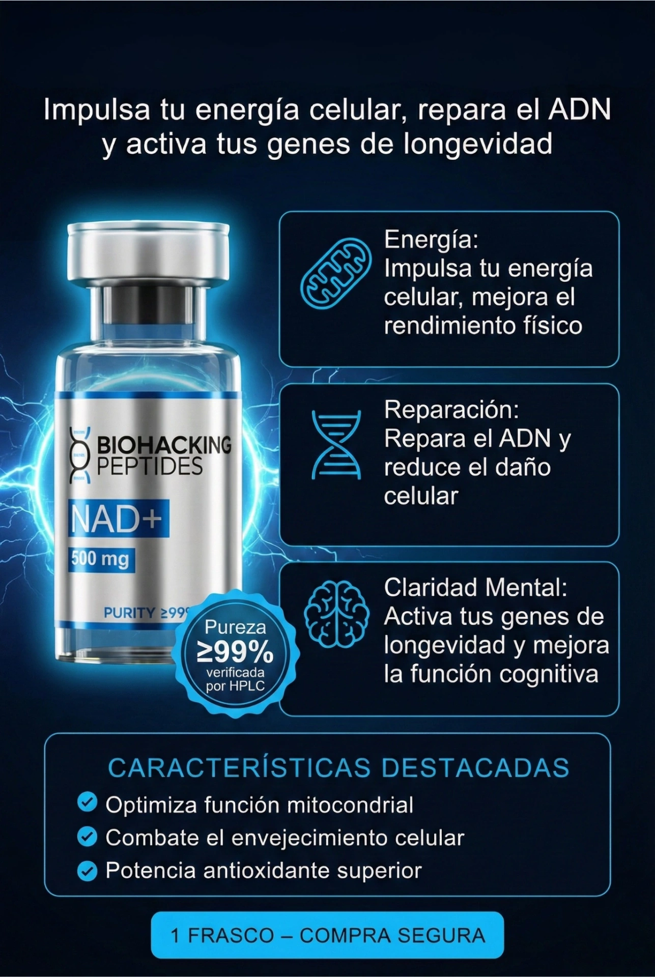 NAD+ características destacadas